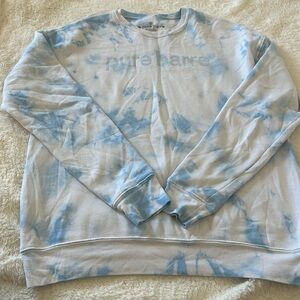 Pure Barre blue and white tie-dye sweatshirt